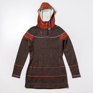 Prana - Wool hooded tunic, Brown, Size Medium